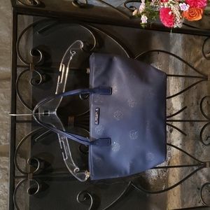 Kate Spade navy glitter polka dot tote